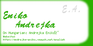 eniko andrejka business card